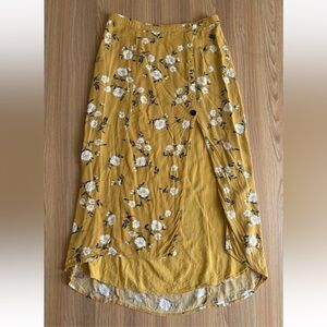 Abercrombie & Fitch Marigold Floral High Slit Midi Skirt Sz S Dainty Cottagecore